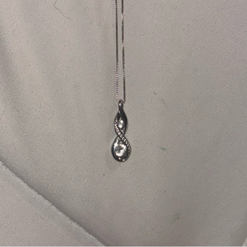 KAYs Silver diamond Infinity Pendant Necklace